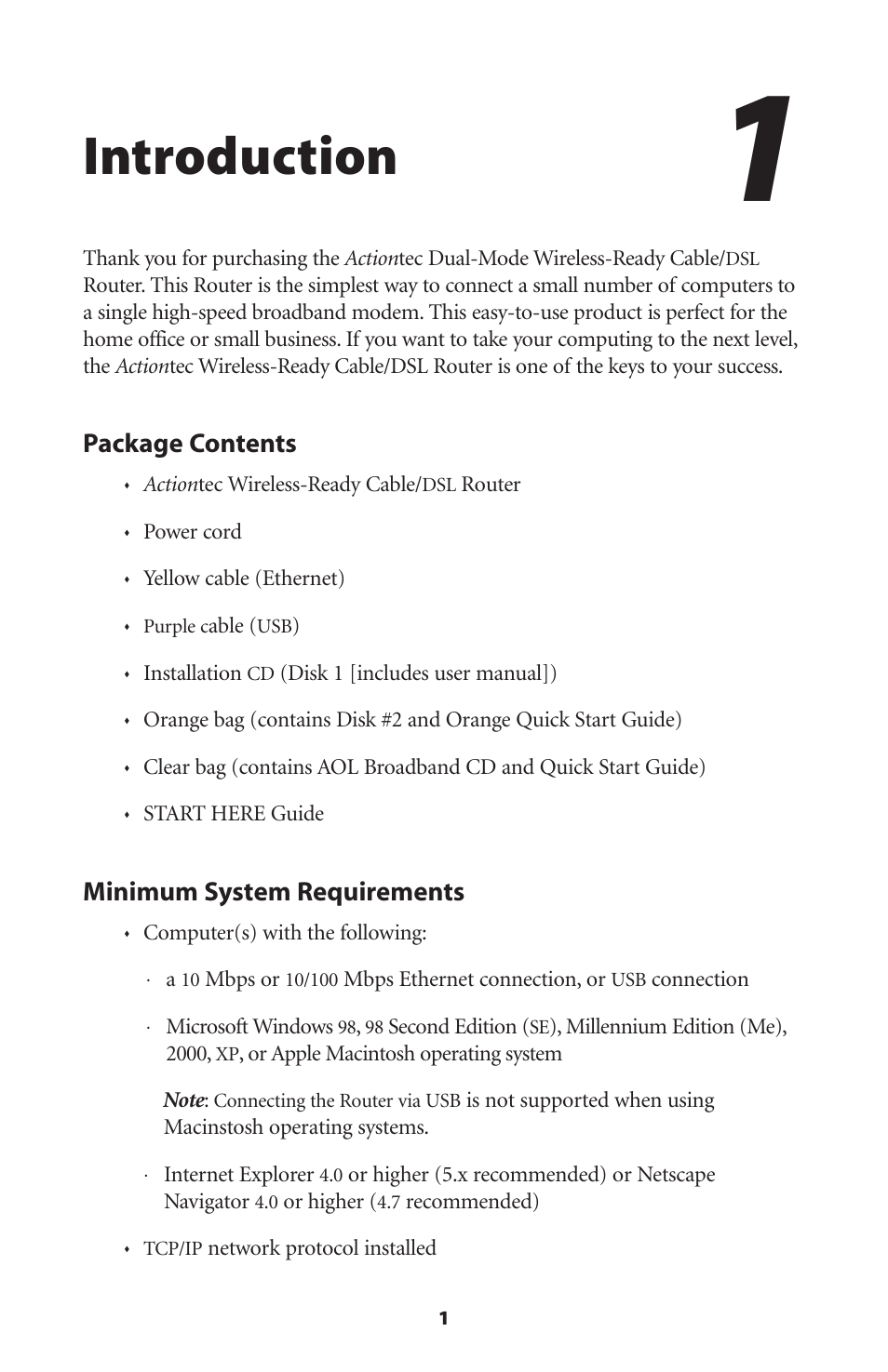 Introduction | Actiontec electronic GEU404000-01 User Manual | Page 4 / 79