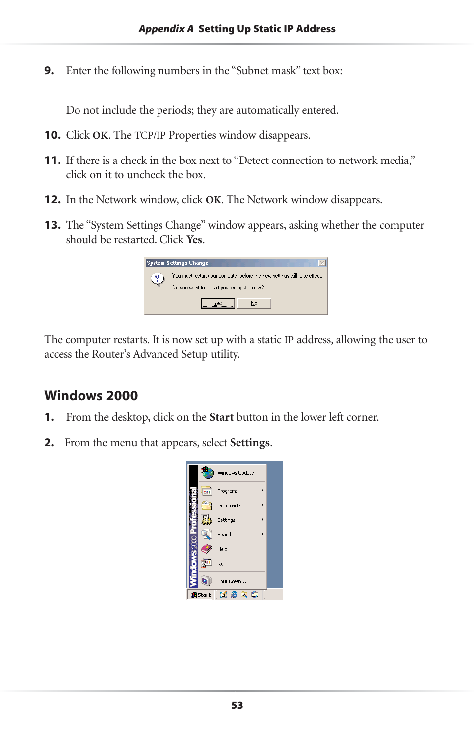 Windows 2000 | Actiontec electronic GEU404000-01 User Manual | Page 56 / 79