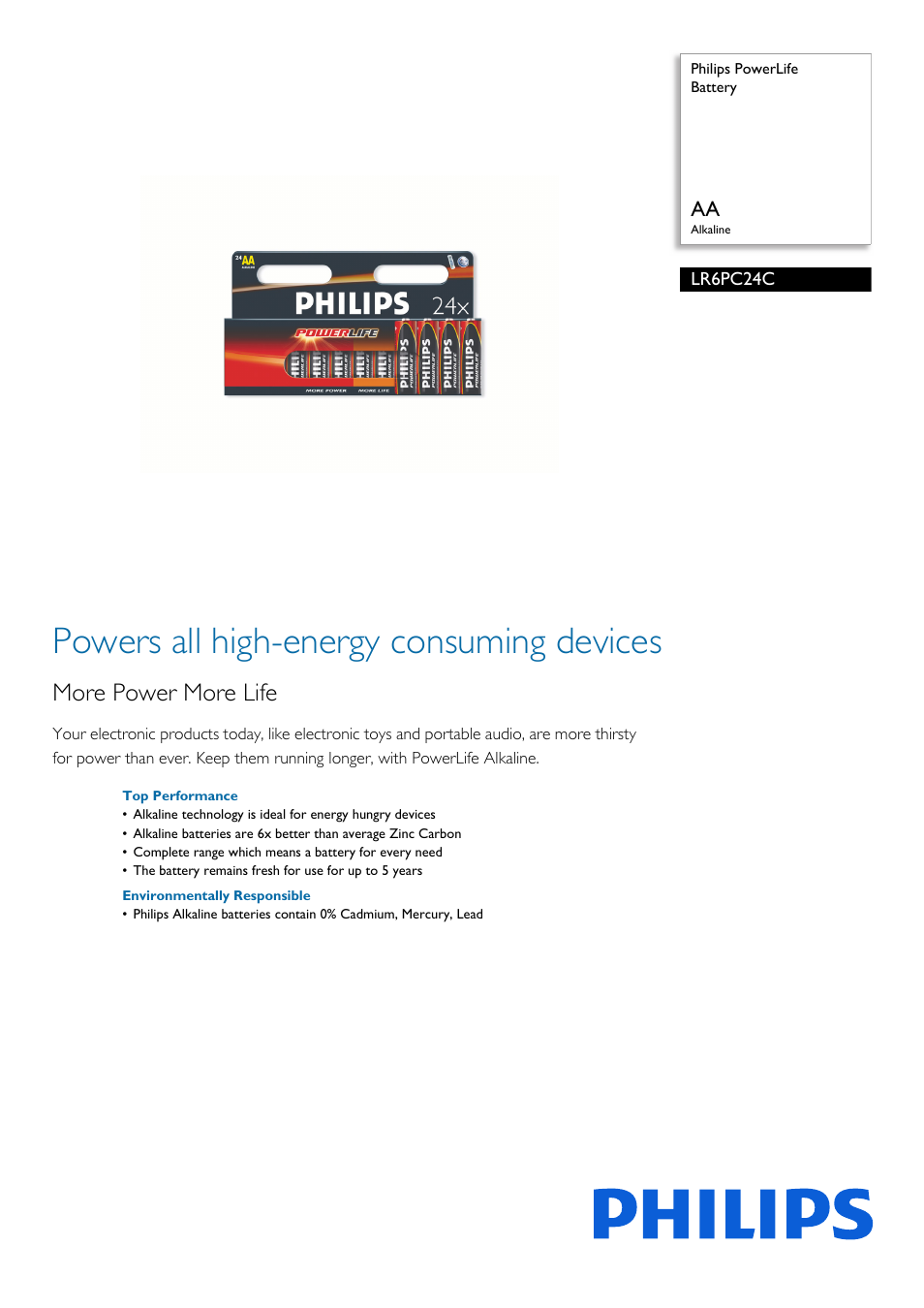 Philips LR6PC24C-27 User Manual | 2 pages