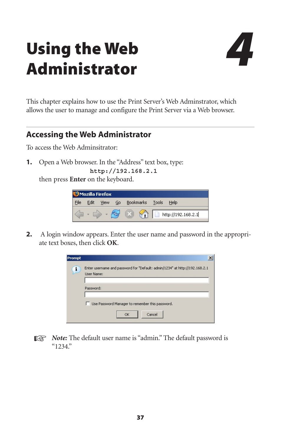 Using the web administrator, Accessing the web administrator | Actiontec electronic 802PSG User Manual | Page 40 / 77