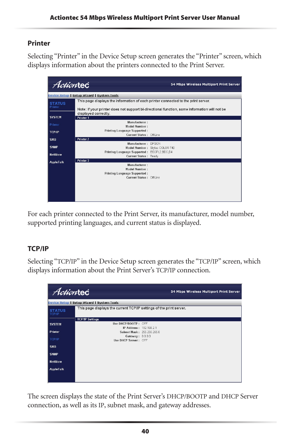 Actiontec electronic 802PSG User Manual | Page 43 / 77