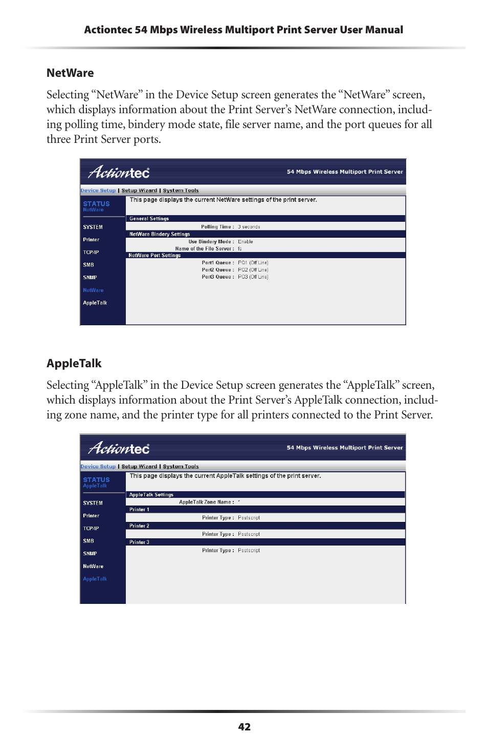 Actiontec electronic 802PSG User Manual | Page 45 / 77