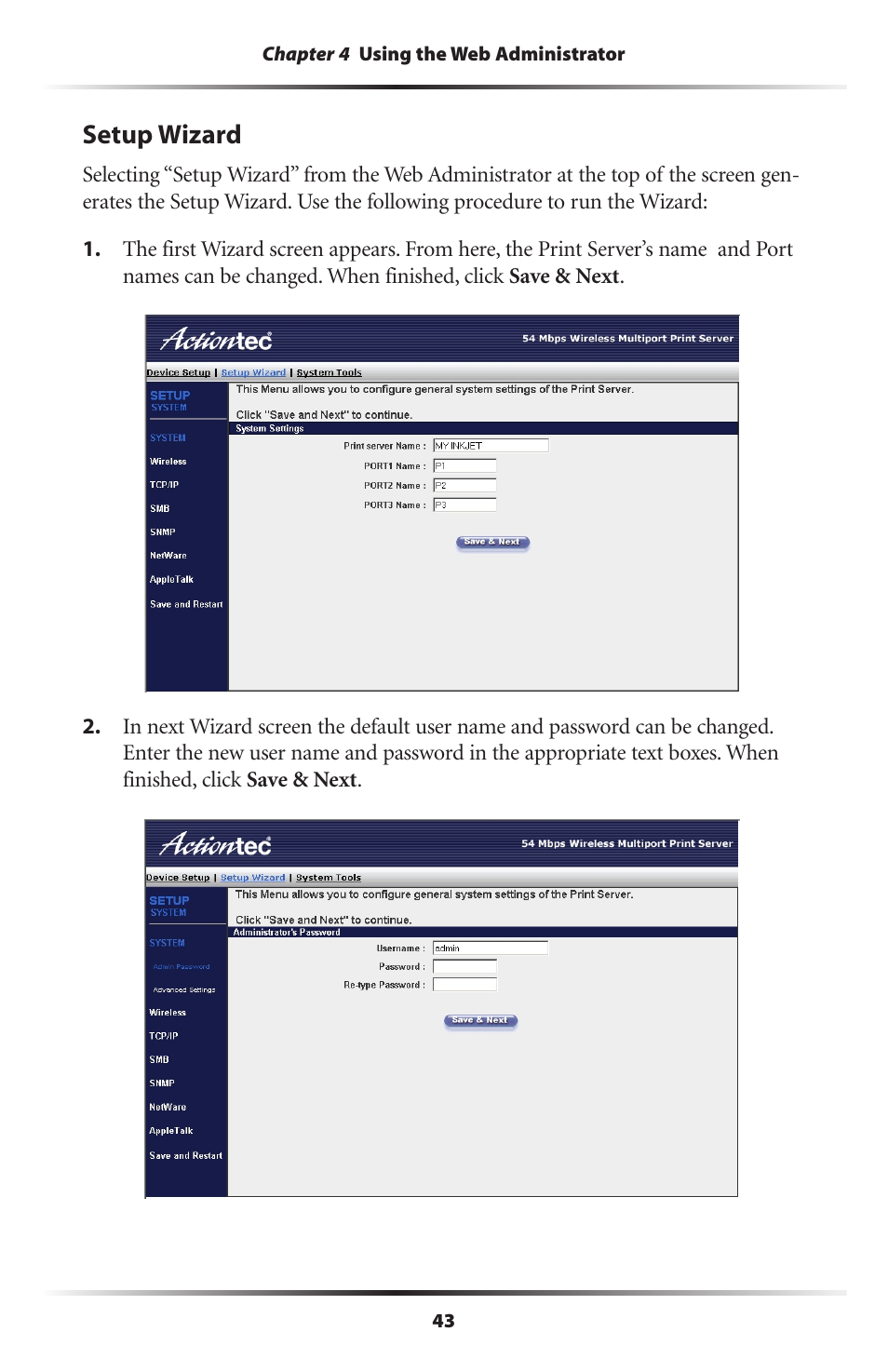 Setup wizard | Actiontec electronic 802PSG User Manual | Page 46 / 77