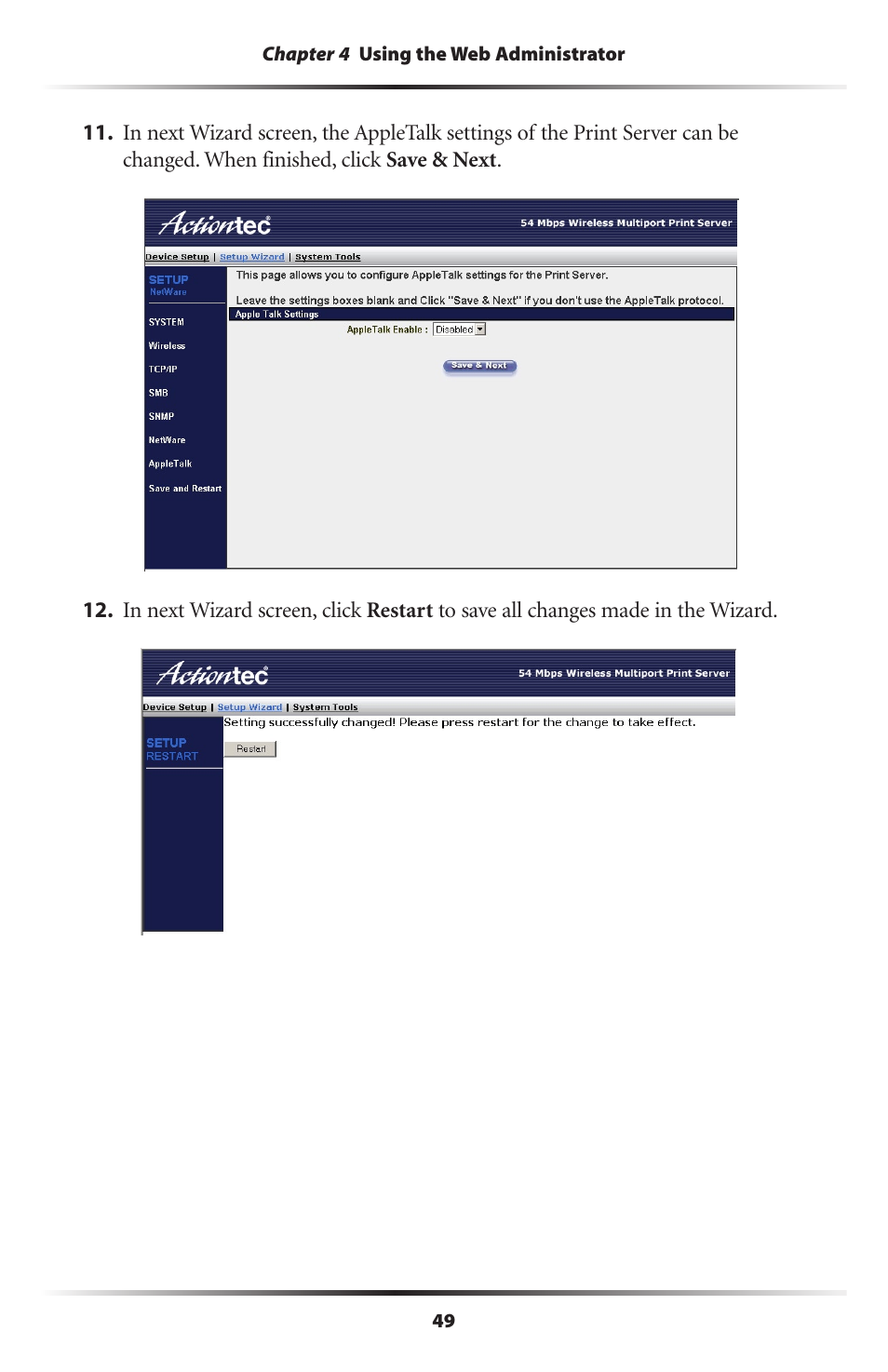 Actiontec electronic 802PSG User Manual | Page 52 / 77