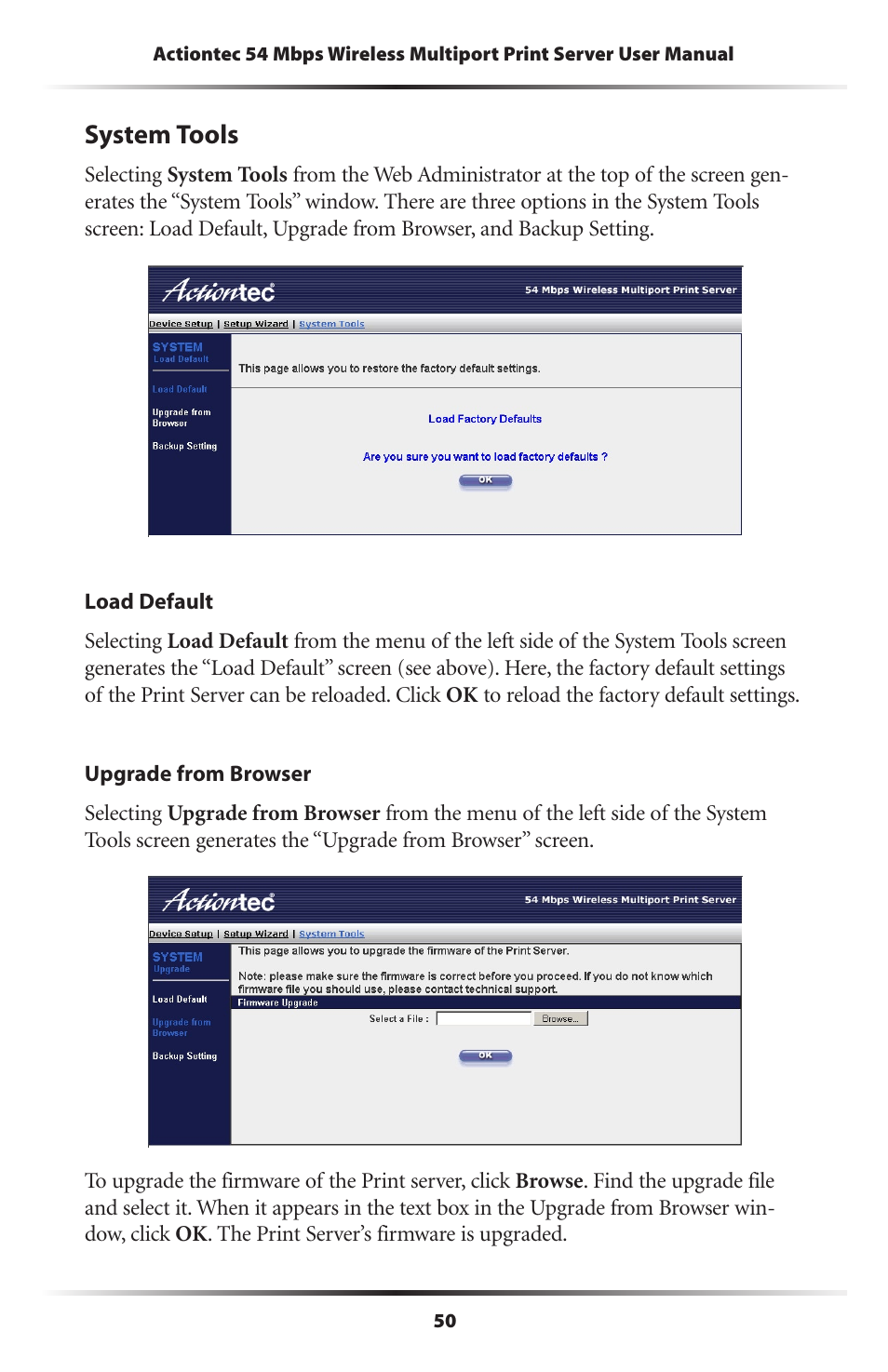 System tools | Actiontec electronic 802PSG User Manual | Page 53 / 77