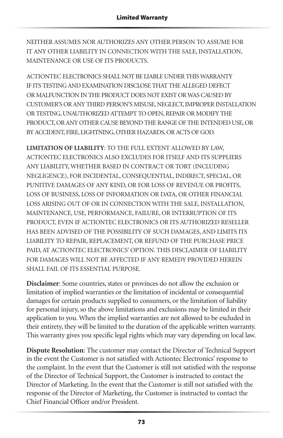 Actiontec electronic 802PSG User Manual | Page 76 / 77