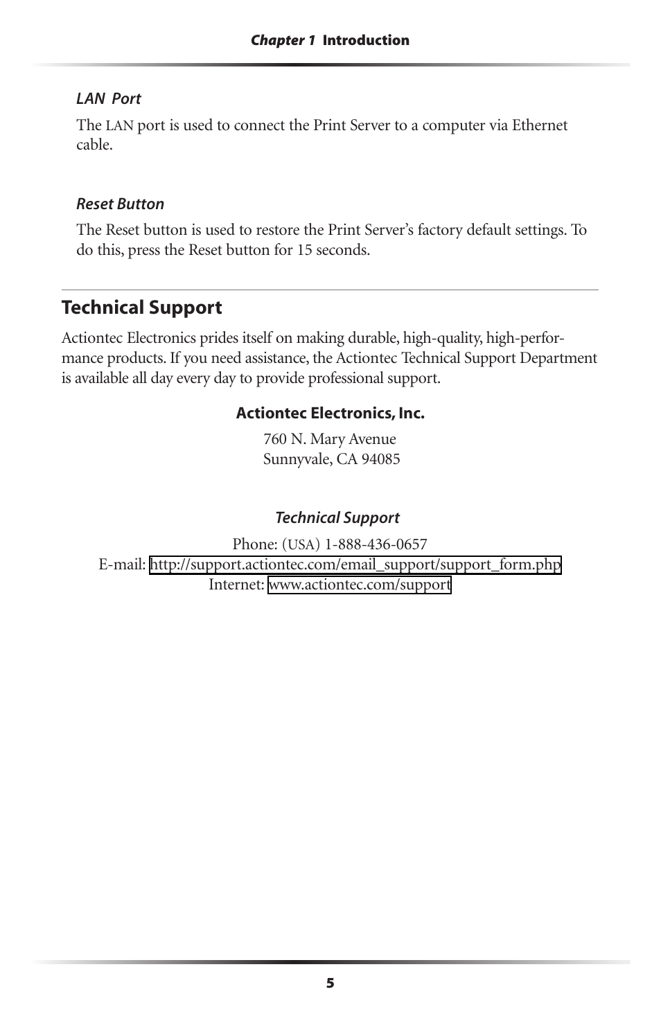 Technical support | Actiontec electronic 802PSG User Manual | Page 8 / 77