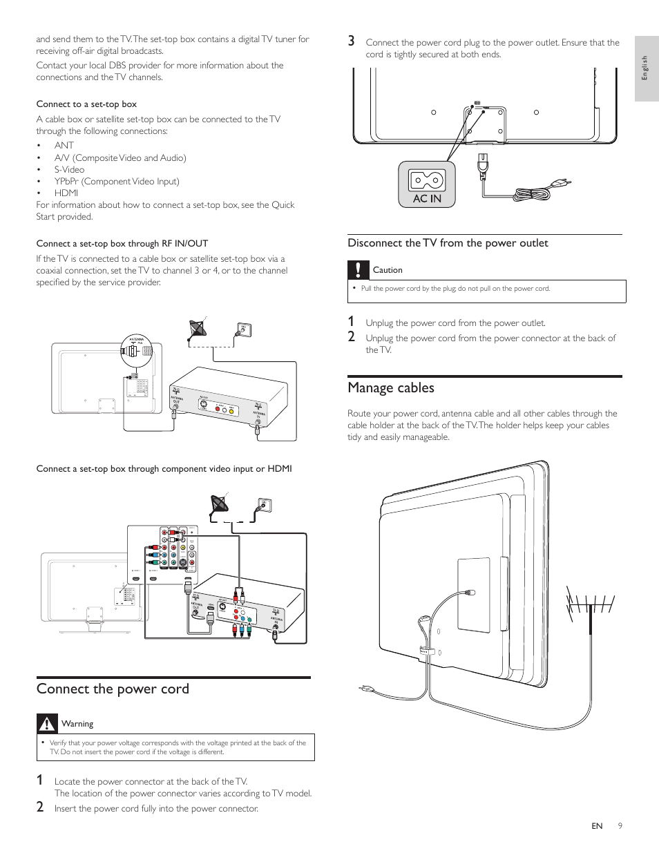 Philips LCD TV 47PFL5704D 119cm-47" class Full HD 1080p digital TV with Pixel Plus 3 HD User Manual | Page 11 / 39