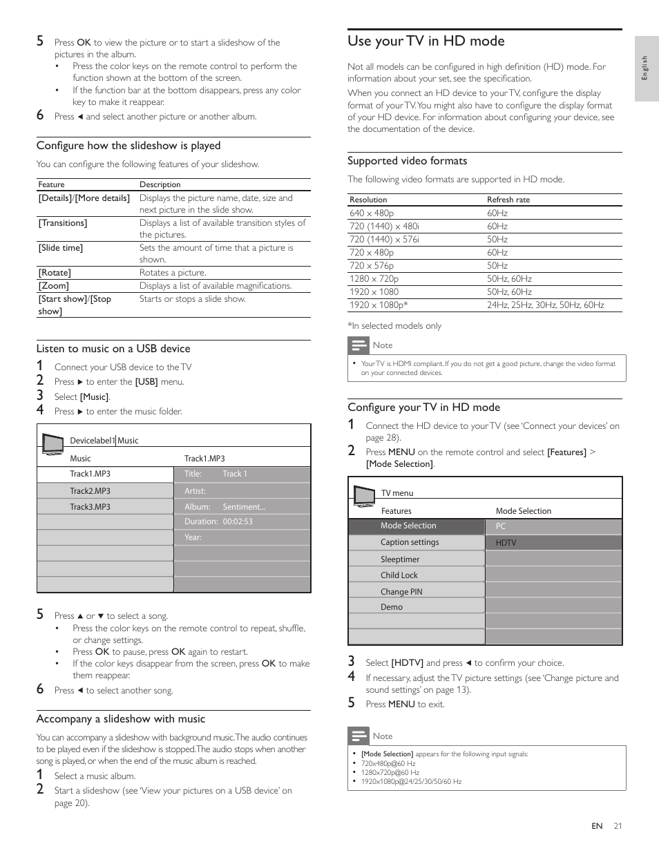 Philips LCD TV 47PFL5704D 119cm-47" class Full HD 1080p digital TV with Pixel Plus 3 HD User Manual | Page 23 / 39