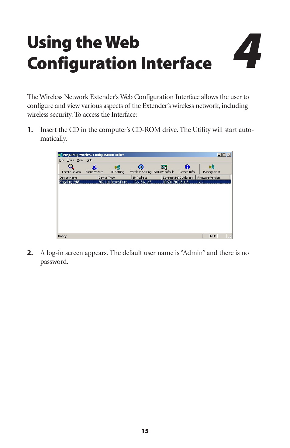 Using the web configuration interface | Actiontec electronic HPAP108T User Manual | Page 18 / 69