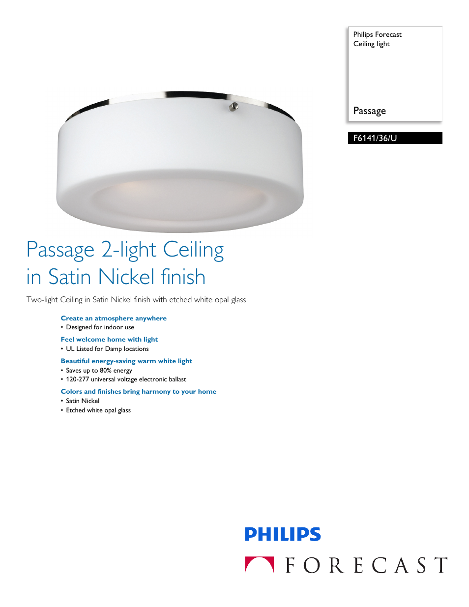 Philips F614136U User Manual | 2 pages