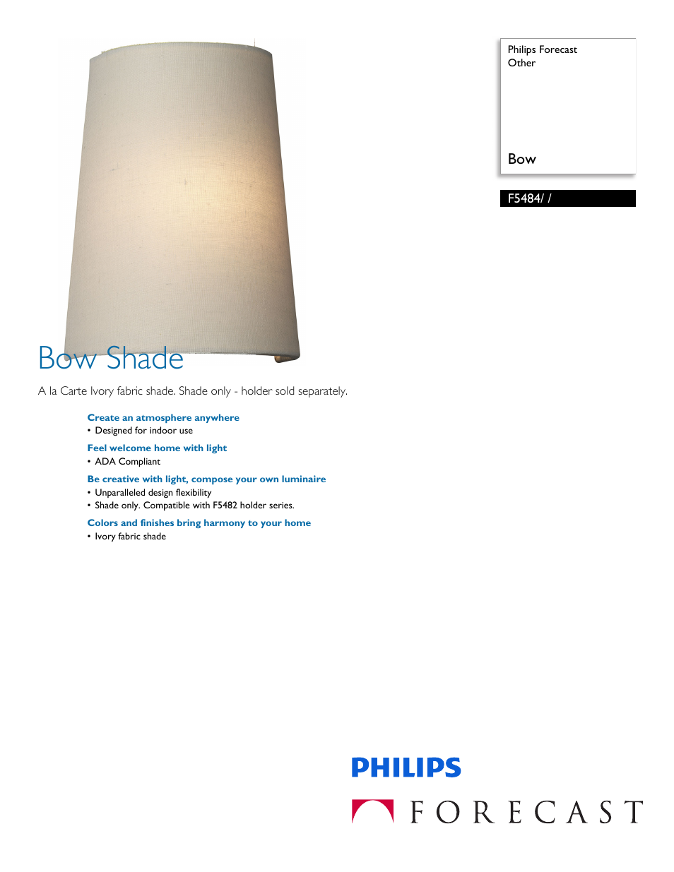 Philips F5484 User Manual | 2 pages