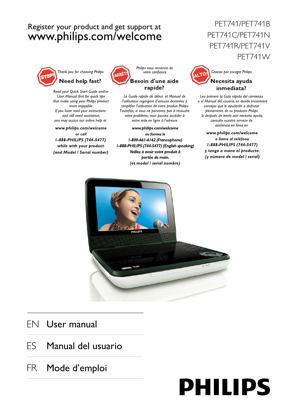 Philips Portable DVD Player User Manual | 19 pages