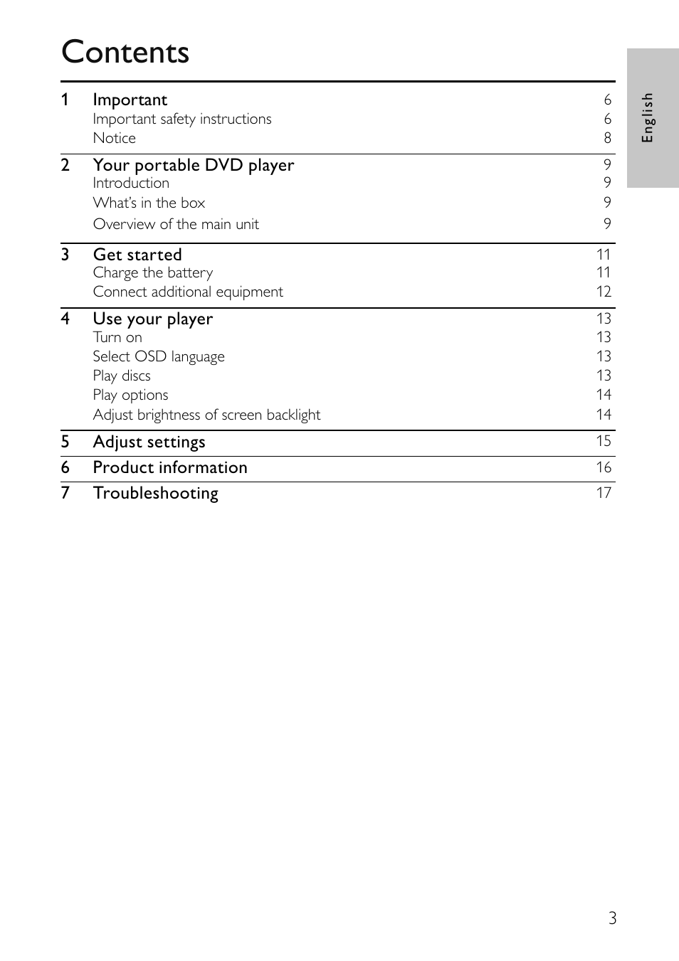 Philips Portable DVD Player User Manual | Page 4 / 19