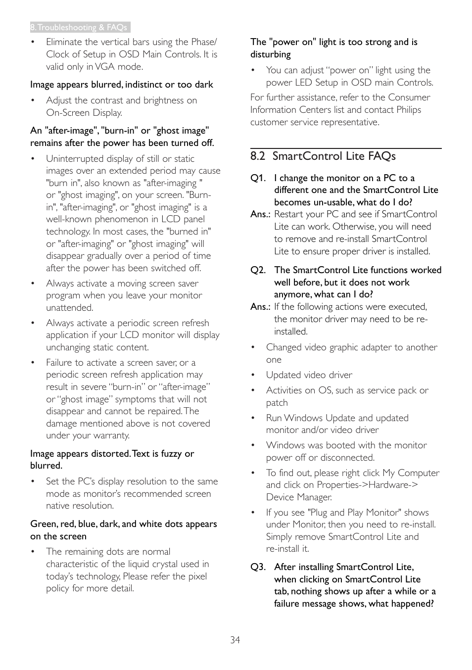 2 smartcontrol lite faqs | Philips 227E4LSB-00 User Manual | Page 36 / 40