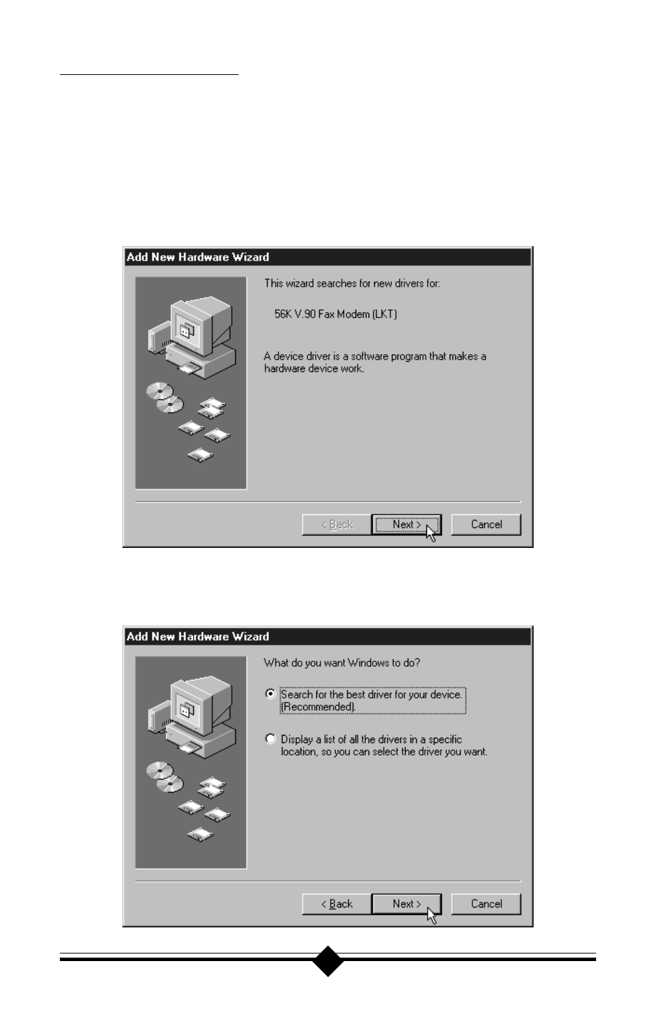 Configuring windows 98 | Actiontec electronic Plug n' Play Voice/Fax Modem V.90 ISA User Manual | Page 14 / 73