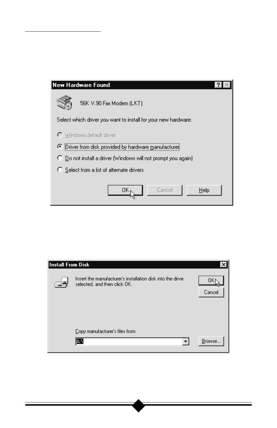 Configuring windows 95 | Actiontec electronic Plug n' Play Voice/Fax Modem V.90 ISA User Manual | Page 9 / 73