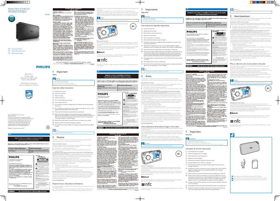 Philips BT3500B-37 User Manual | 2 pages