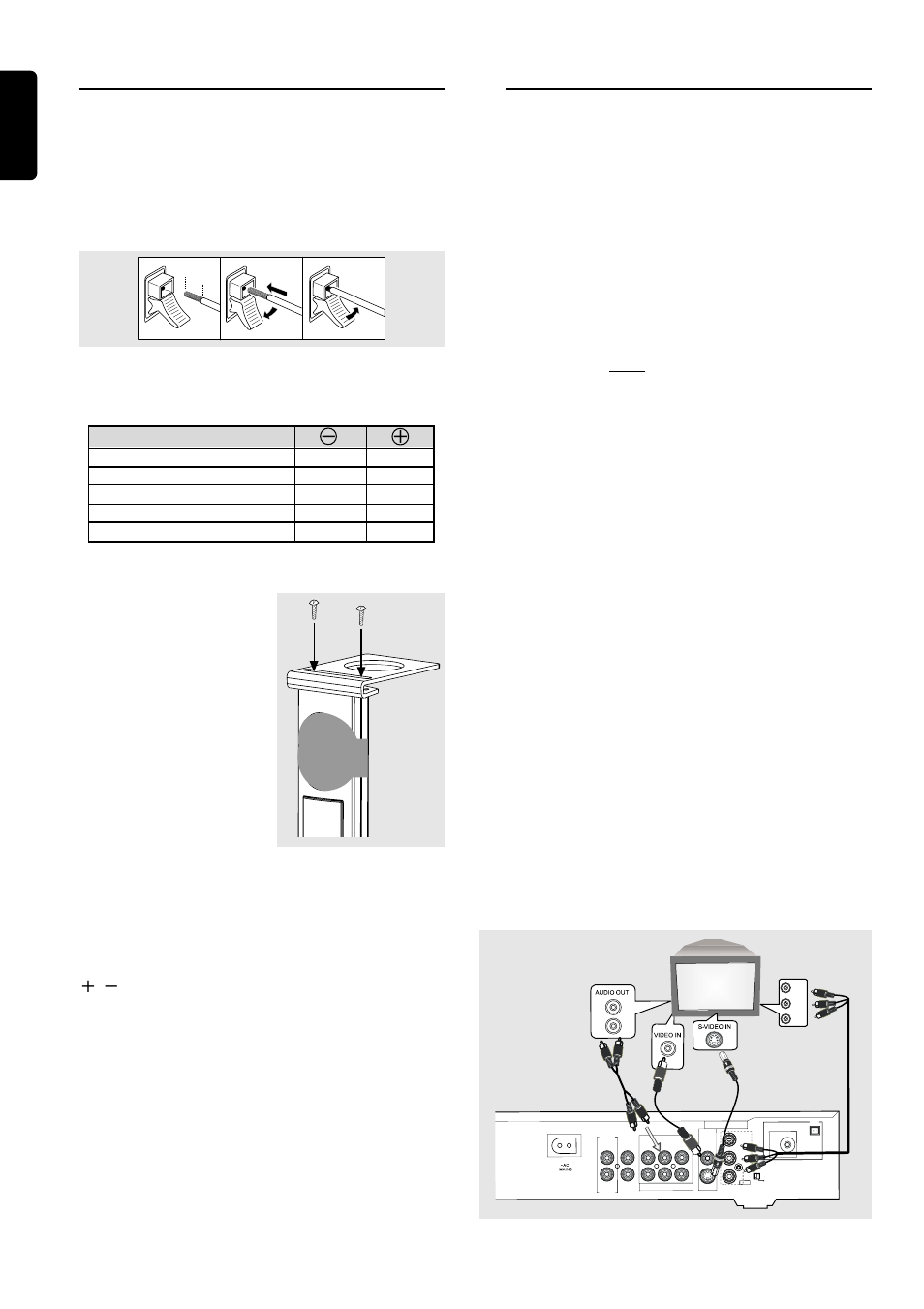 Connecting the speakers, Connecting a tv, Before connecting the speakers | If your tv has a s-video input connector, 10 english | Philips LX80003798 User Manual | Page 10 / 31