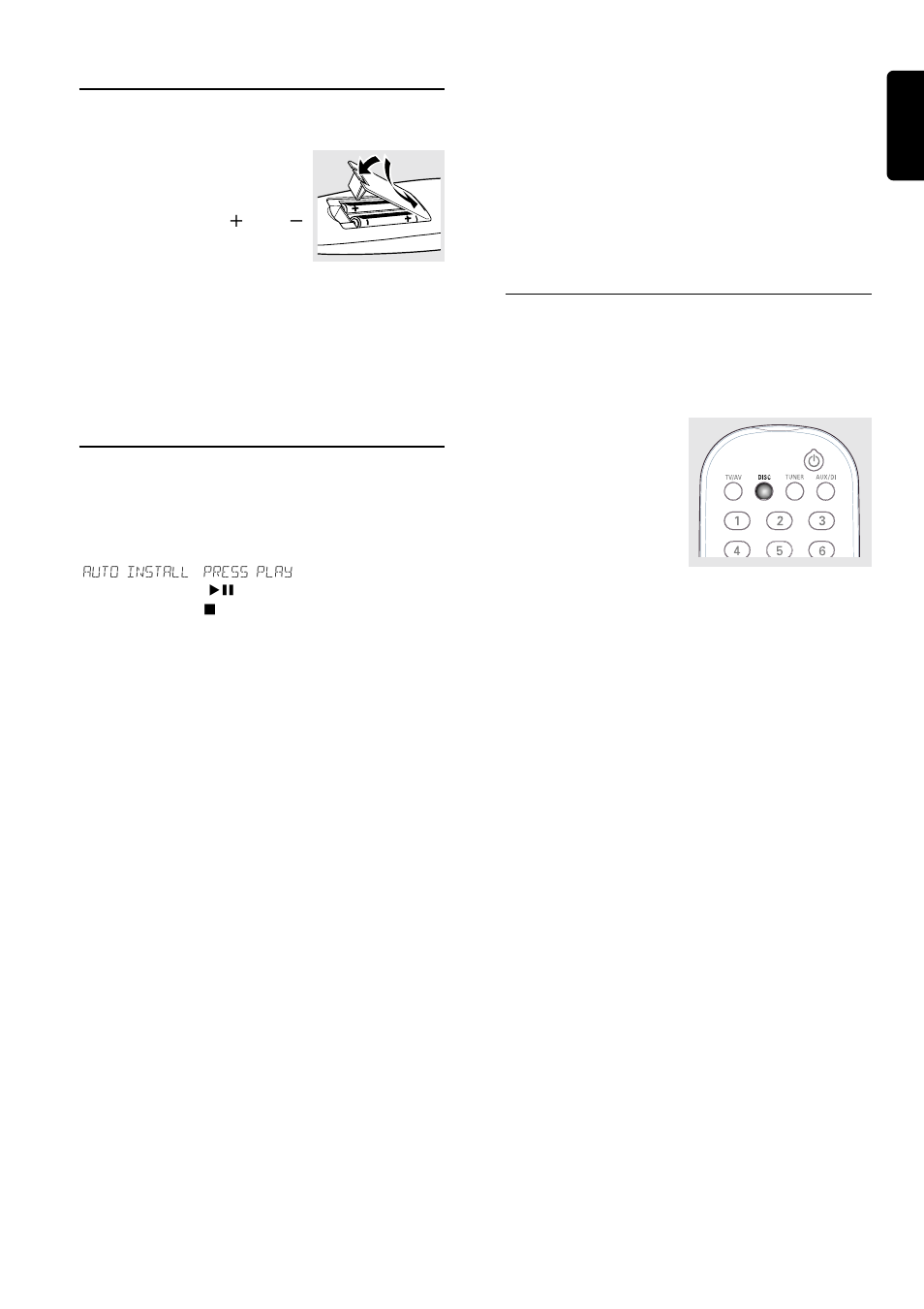 Inserting batteries into the remote control, Switching on the system, Ntsc/pal setting | Philips LX80003798 User Manual | Page 13 / 31