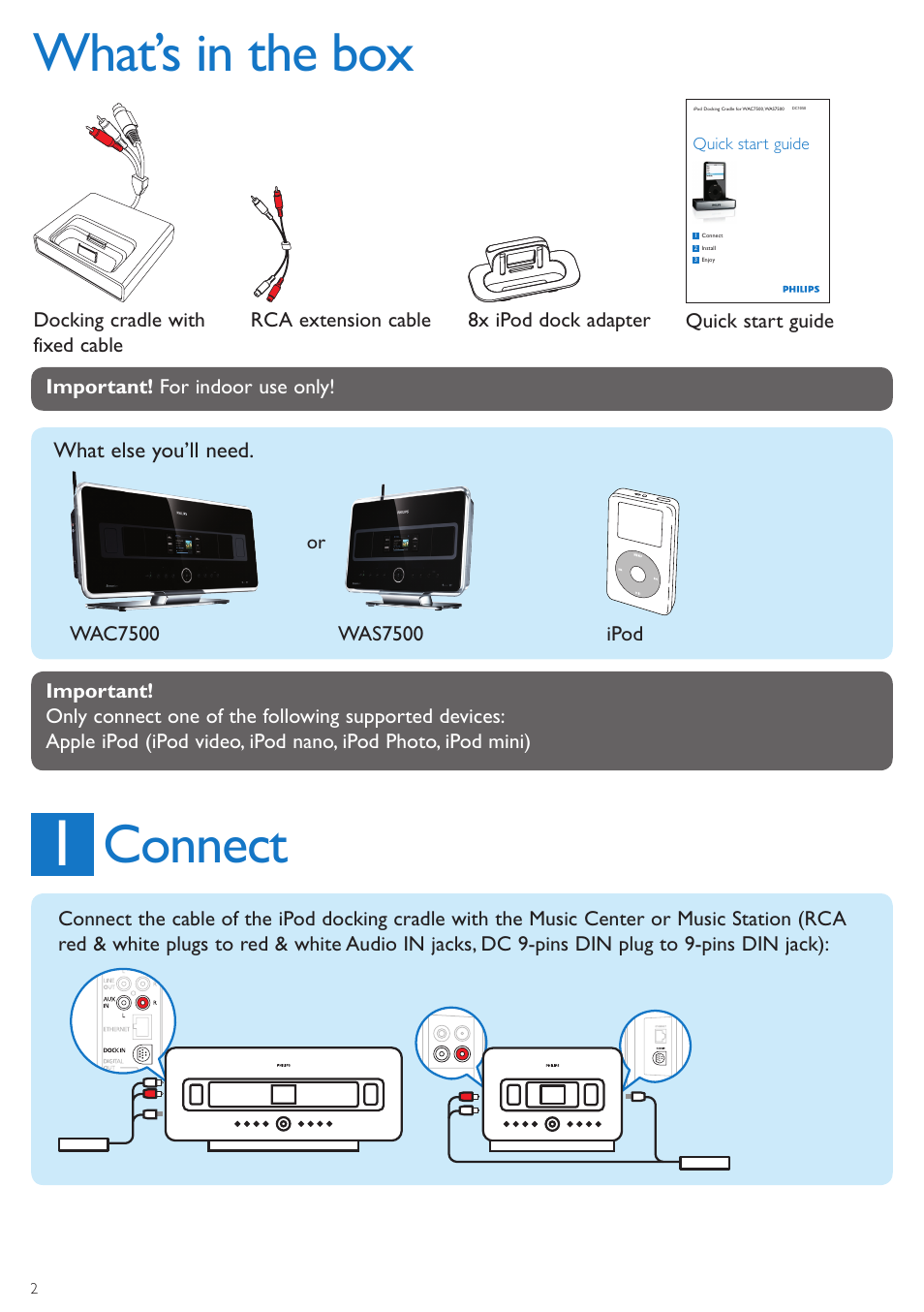 What’s in the box, Connect | Philips DC1050-12 User Manual | Page 2 / 4