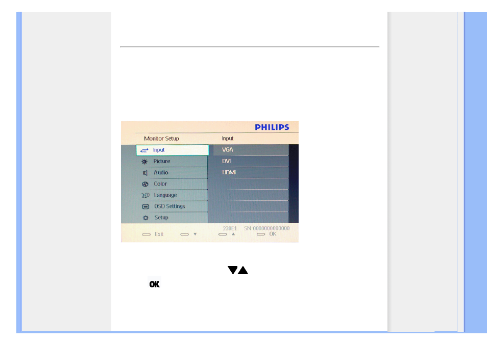 On-screen display | Philips 230E1HSB-00 User Manual | Page 86 / 126