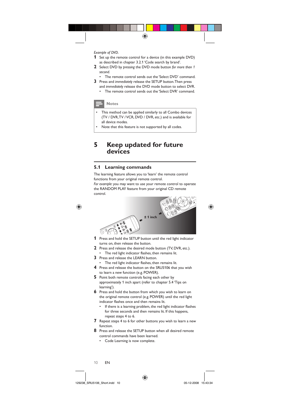 5keep updated for future devices, 1 learning commands | Philips SRU5106-27 User Manual | Page 10 / 40