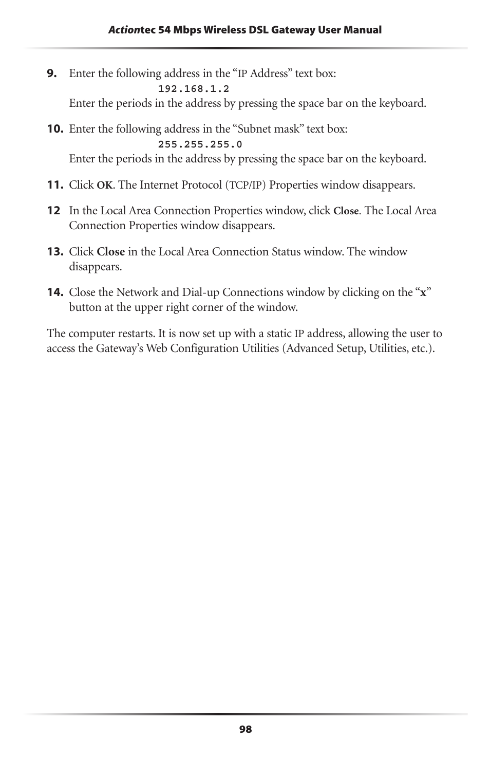 Actiontec electronic Actiontec Wireless DSL Gateway GT704WG User Manual | Page 103 / 123