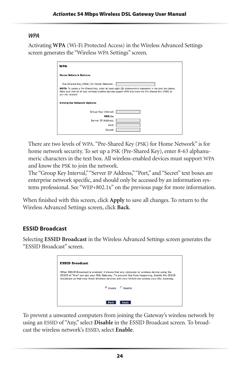 Actiontec electronic Actiontec Wireless DSL Gateway GT704WG User Manual | Page 29 / 123