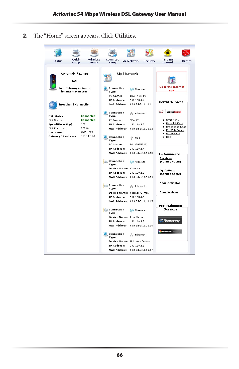Actiontec electronic Actiontec Wireless DSL Gateway GT704WG User Manual | Page 71 / 123
