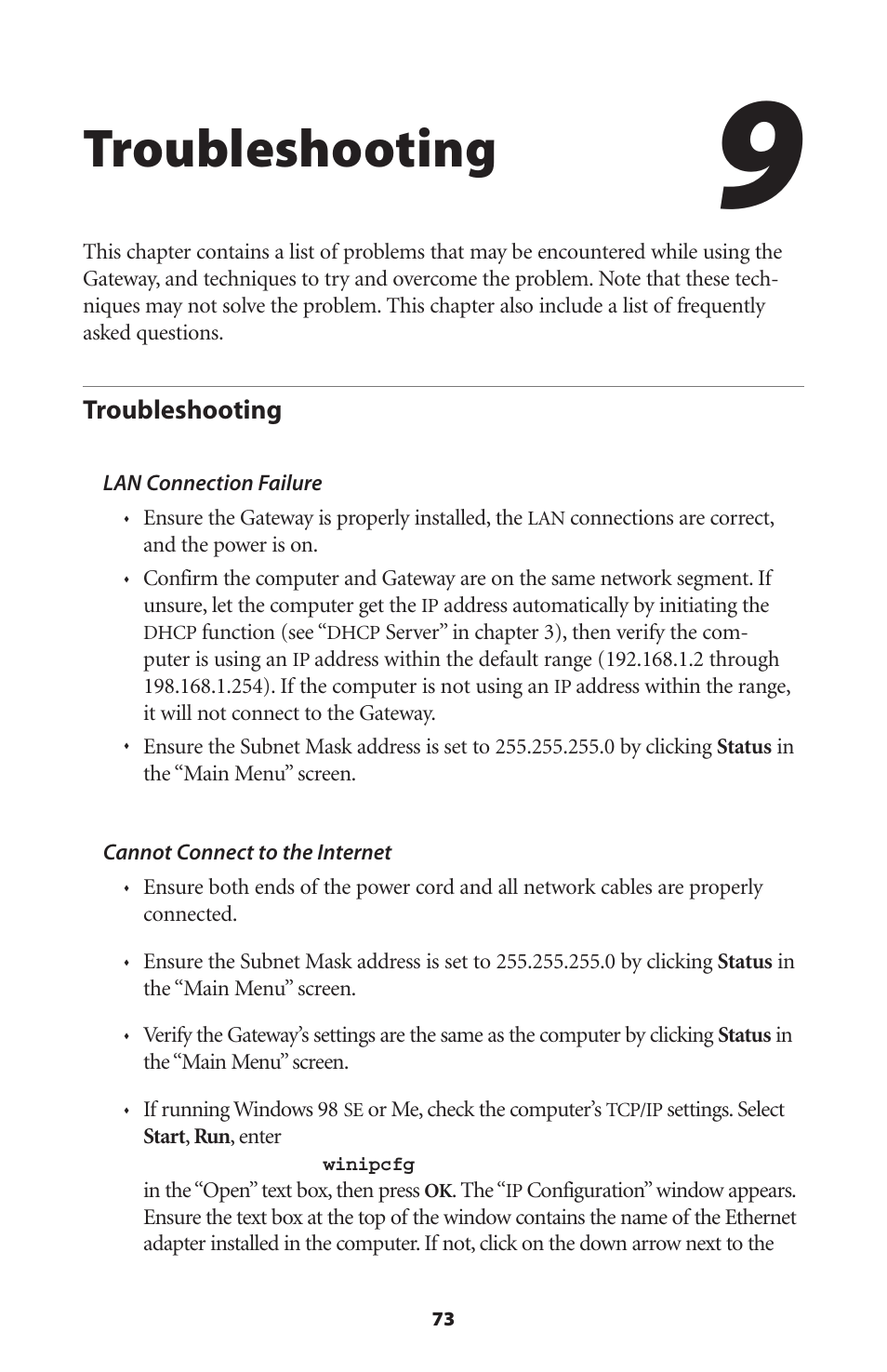 Troubleshooting | Actiontec electronic Actiontec Wireless DSL Gateway GT704WG User Manual | Page 78 / 123