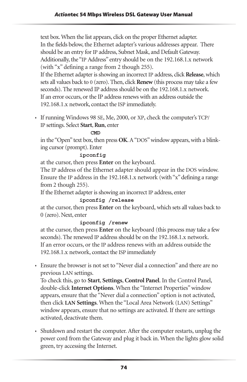 Actiontec electronic Actiontec Wireless DSL Gateway GT704WG User Manual | Page 79 / 123