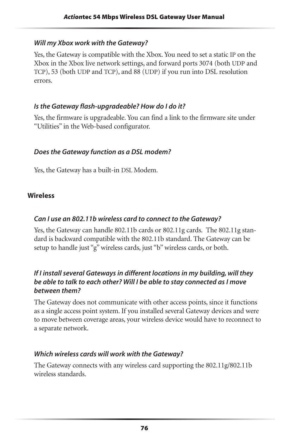 Actiontec electronic Actiontec Wireless DSL Gateway GT704WG User Manual | Page 81 / 123