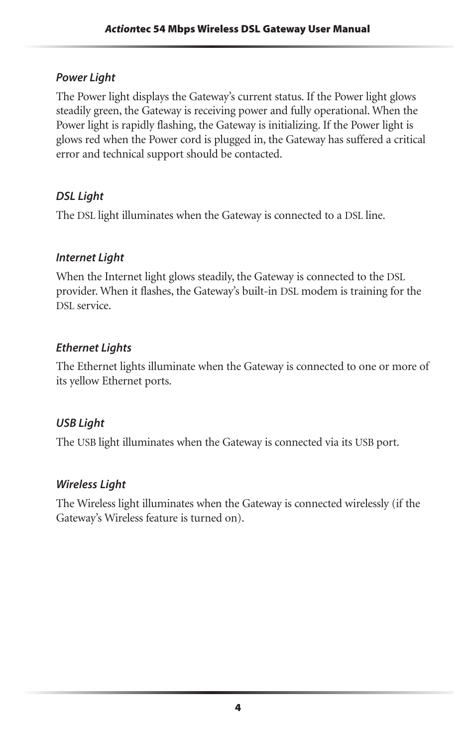 Actiontec electronic Actiontec Wireless DSL Gateway GT704WG User Manual | Page 9 / 123