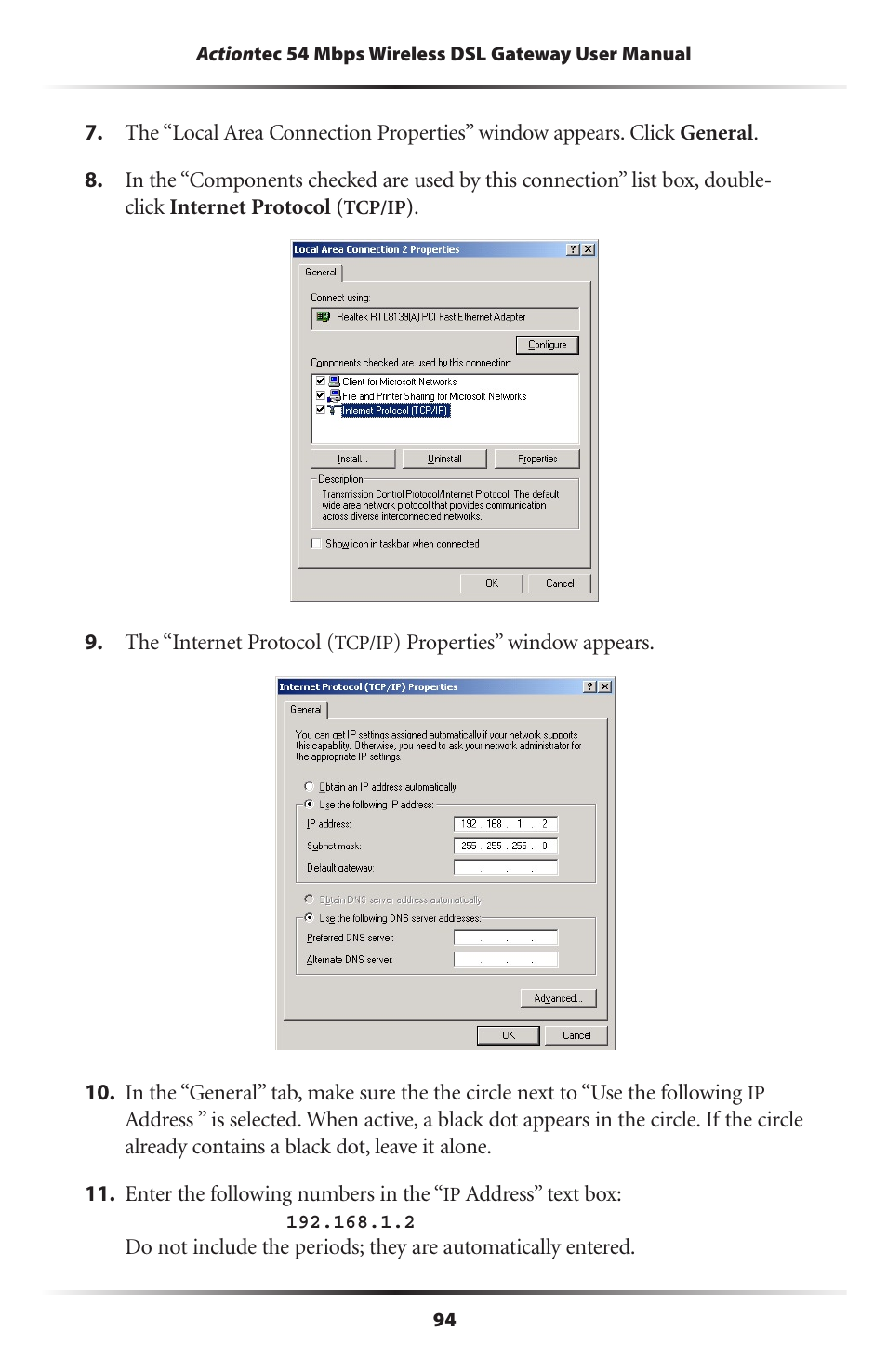 Actiontec electronic Actiontec Wireless DSL Gateway GT704WG User Manual | Page 99 / 123