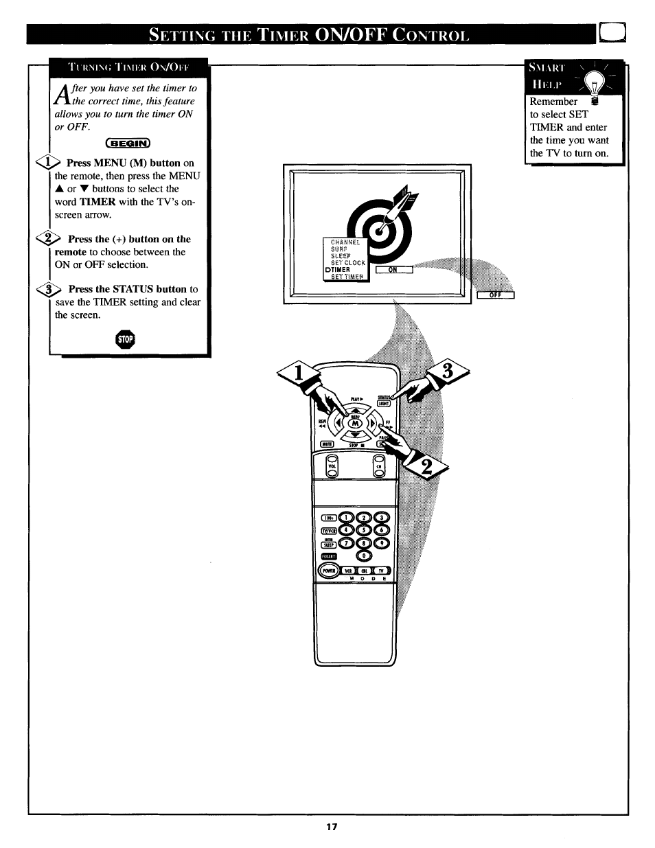 On/off | Philips TS3654C User Manual | Page 17 / 36