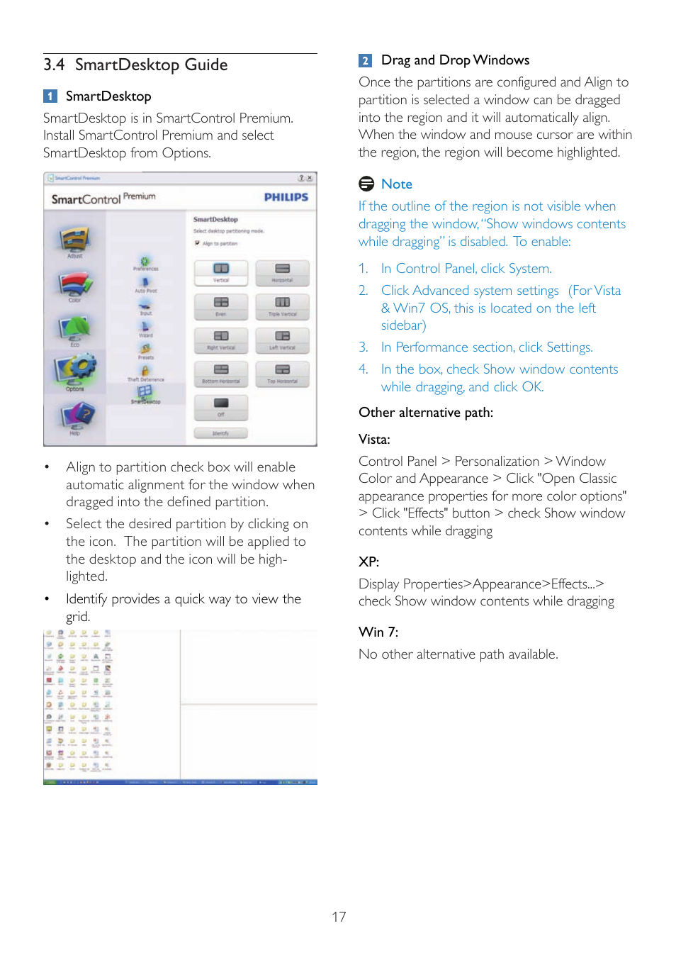 4 smartdesktop guide | Philips Brilliance LED monitor with 2ms 239CL2SB Blade 23" 58.4 cm Full HD User Manual | Page 19 / 50