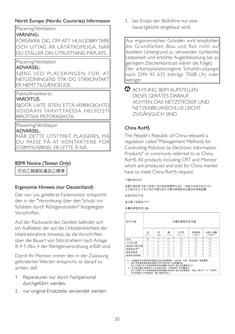 Philips Brilliance LED monitor with 2ms 239CL2SB Blade 23" 58.4 cm Full HD User Manual | Page 32 / 50