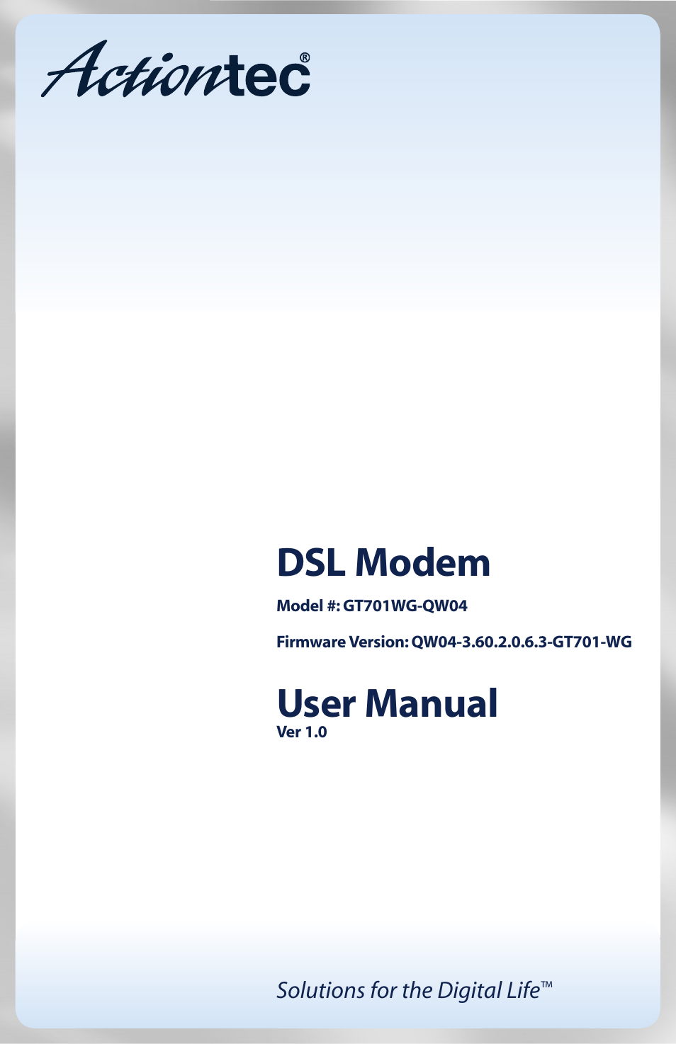 Actiontec electronic DSL Modem GT701WG-QW04 User Manual | 115 pages