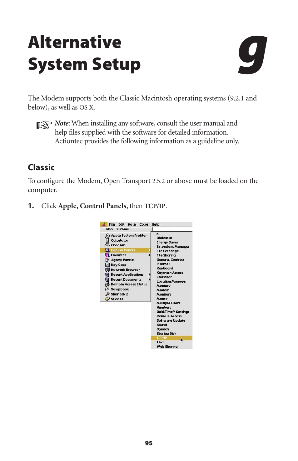 Alternative system setup, Classic | Actiontec electronic DSL Modem GT701WG-QW04 User Manual | Page 100 / 115