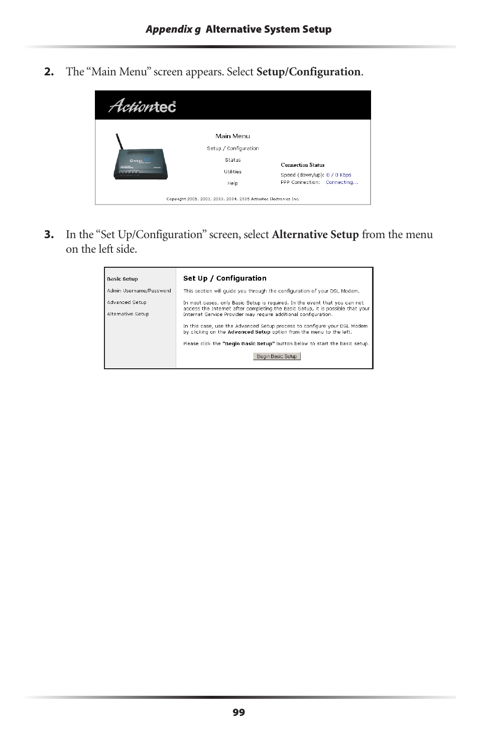 Actiontec electronic DSL Modem GT701WG-QW04 User Manual | Page 104 / 115