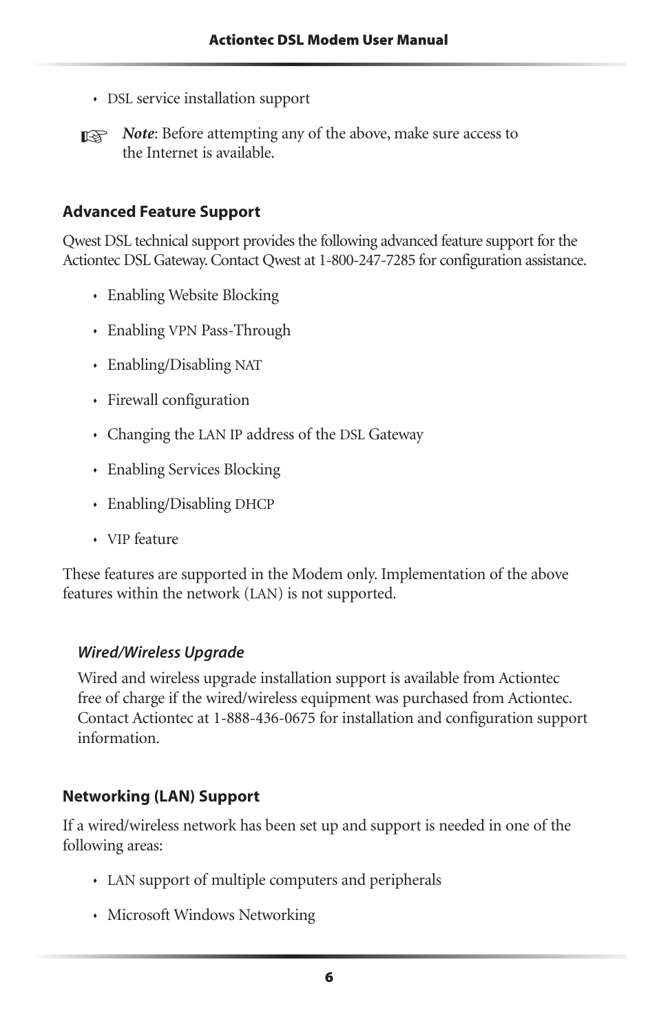 Actiontec electronic DSL Modem GT701WG-QW04 User Manual | Page 11 / 115