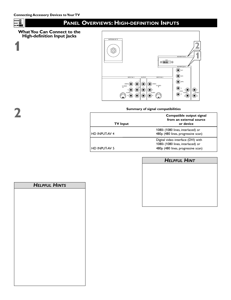 Anel, Verviews, Definition | Nputs | Philips 60PP9363H-17 User Manual | Page 8 / 72