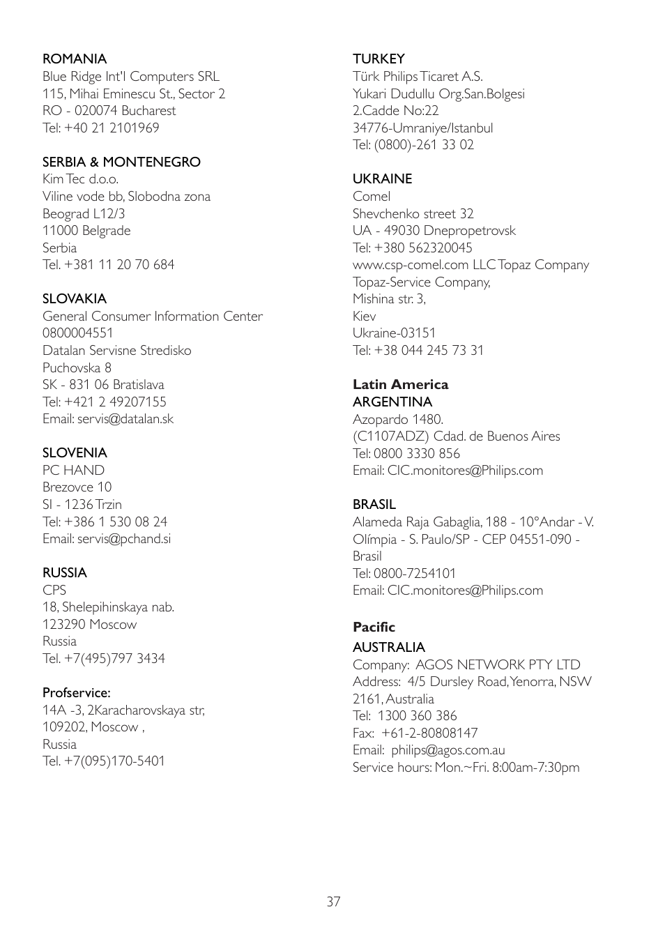 Philips 224CL2SB-00 User Manual | Page 39 / 50