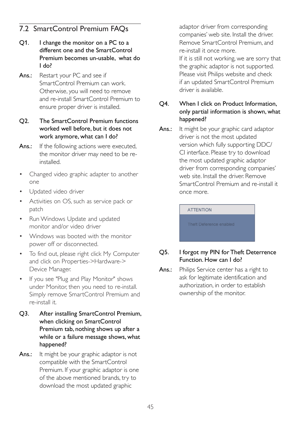 2 smartcontrol premium faqs | Philips 224CL2SB-00 User Manual | Page 47 / 50