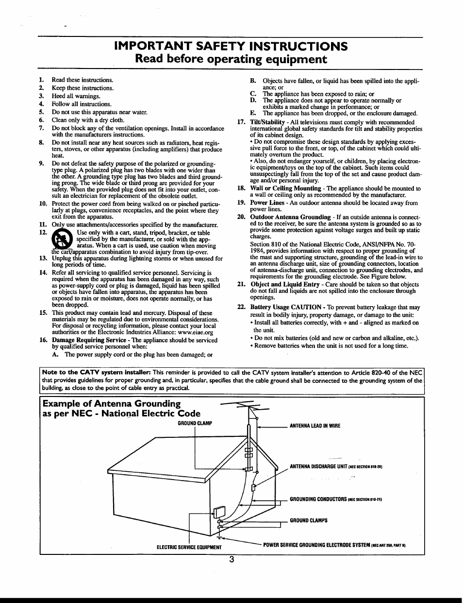 Philips 32" Color TV Faux Flat w-active control User Manual | Page 3 / 46