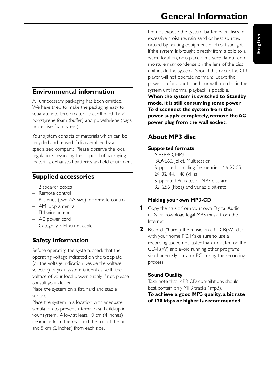 General information | Philips MC-I200-37 User Manual | Page 11 / 39