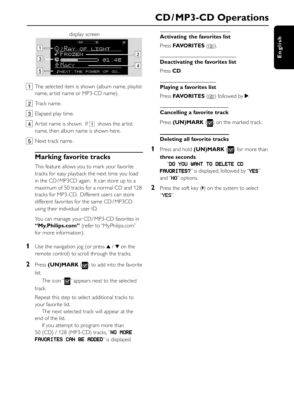 Cd / mp3-cd operations | Philips MC-I200-37 User Manual | Page 27 / 39