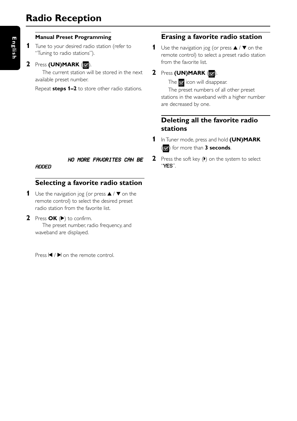 Radio reception | Philips MC-I200-37 User Manual | Page 30 / 39