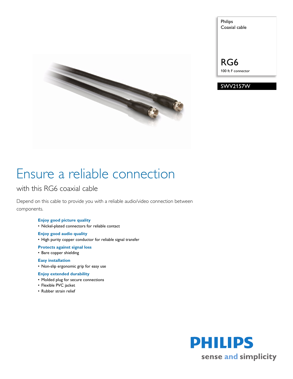 Philips SWV2157W-17 User Manual | 2 pages